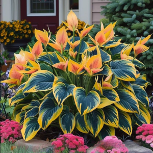 Хоста Флейм Данс купить по цене от 650р. в интернет-магазине «Посадика» с доставкой почтой в в Великий Устюге и по всей России – [изображение №1].